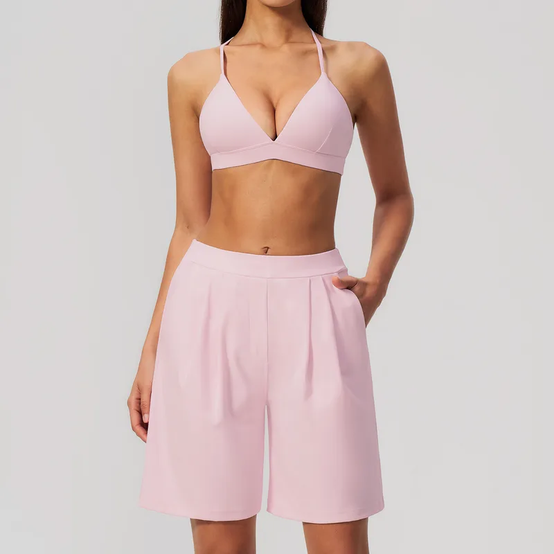Women's Sports Bra Shorts Set
