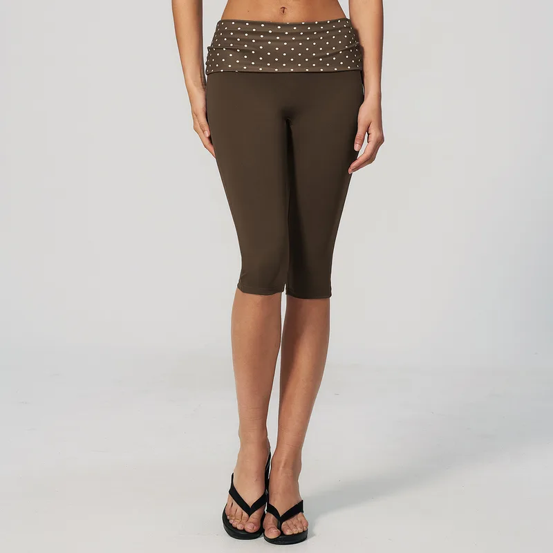 Women's Cropped Leggings Foldover Yoga Shorts