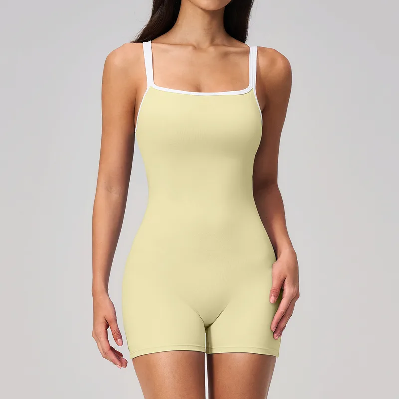 Women's Backless Square Neck Workout Bodysuit