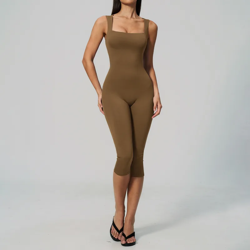 Women's One Piece Cropped Workout Bodysuit