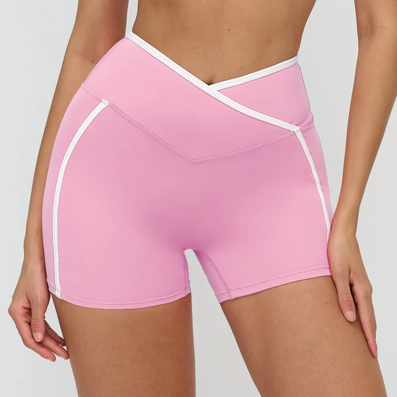 Women's Cross Back Foldover Yoga Shorts